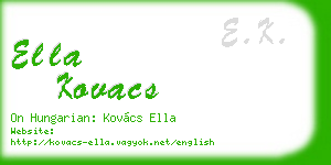 ella kovacs business card